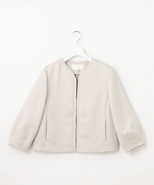 自由区 S 【洗える】グログランパフスリーブ ジャケット ベージュ