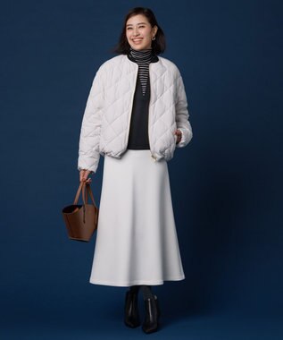 UNFILO 【暖かさ＆着心地の良さで大ヒット】コットンカシミヤ タートルネックカットソー ブラック×エクリュ