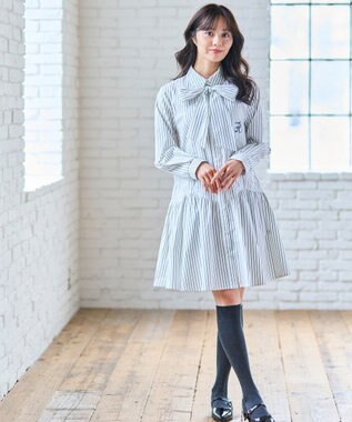 Feroux 【2WAY】リボンタイシャツ ワンピース ホワイト系1