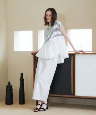 YECCA VECCA アシメペプラムカットソー Border