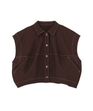 earth music&ecology コクーンフォルムシャツ Brown