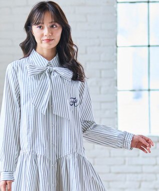 Feroux 【2WAY】リボンタイシャツ ワンピース ホワイト系1