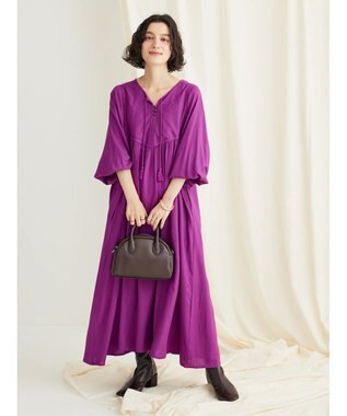 CRAFT STANDARD BOUTIQUE レーヨンキルト切り替えワンピース Purple