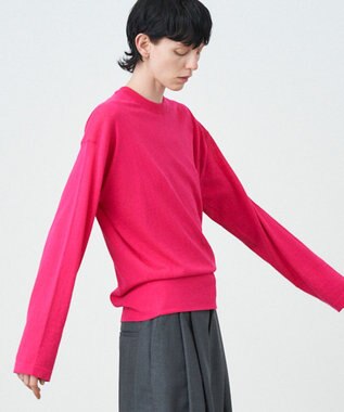 ATON RECYCLED FRESCA COTTON | クルーネック セーター FUCHSIA
