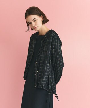 GRACE CONTINENTAL ラメチェックフーディー ブラック