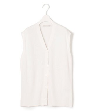 ICB 【洗える】 リネンブレンドシャイン ベスト オフホワイト系