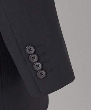 GOTAIRIKU オールシーズン対応【御幸毛織】WOOL×SOLOTEX ストレッチスーツ（ブラックストライプ） ブラック系1