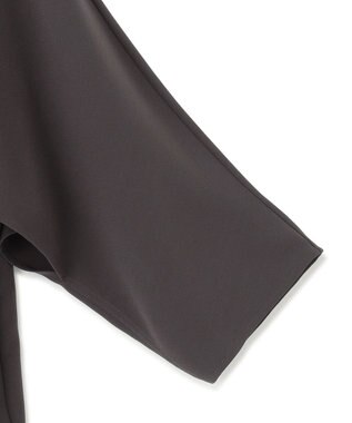 23区 L 【洗える】ストレッチジョーゼット ケープデザイン カットソー ダークブラウン系