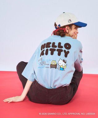 OP／FILA 【Ocean Pacific×ハローキティ】サガラ刺しゅうビッグTシャツ ブルー