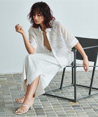 ICB 【洗える】シェルタリングドライサテン タイトスカート アイボリー系