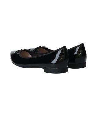 Bridget Birkin 【Bridget Birkin】ポインテッドリボンレインフラットパンプス ブラックエナメル