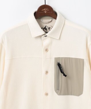 JOSEPH ABBOUD MOUNTAIN 【ライトシャツアウター】ハイカウントマイクロフリースシャツ アイボリー系