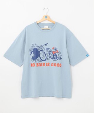 SHARE PARK MENS 【UNISEX】UVカット アートコラボTシャツ〈BEAR〉 サックスブルー
