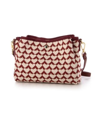 UNBILLION カシュカシュ cachecache / 柄アソートジャガード三つ口ショルダーバッグ ワイン