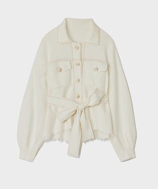 GRACE CONTINENTAL ニットワークジャケット ホワイト