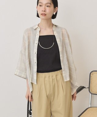 AMERICAN HOLIC シアーチェックショート丈シャツ