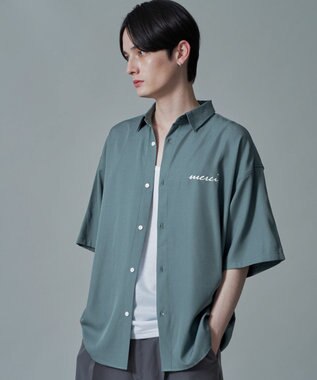 WEGO 【速乾/しわになりにくい/MLサイズ展開】アムンゼンワンポイントBIGシャツ（SS） サックス