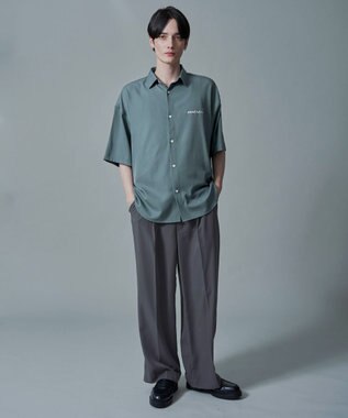 WEGO 【速乾/しわになりにくい/MLサイズ展開】アムンゼンワンポイントBIGシャツ（SS） サックス