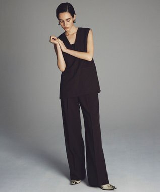 uncrave ウォッシャブルウールライクツイル ジレ ブラウン