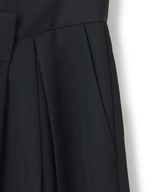 ICB 【洗える】シルフィルダブルクロス ワイドパンツ ブラック系