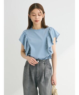 Green Parks ・ＳＵＧＡＲ　ＳＰＯＯＮ＜ＣＯＯＬ＞ラッフルスリーブＴＥＥ Sax