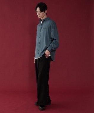 WEGO アムンゼンワンポイントBIGシャツ（LS） サックス