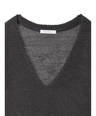 AMERICAN HOLIC リネンブレンドニットベスト Charcoal Gray
