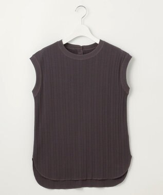 23区 S 【SLOW/一部店舗限定】ランダムリブフライス フレンチスリーブ カットソー ダークブラウン系