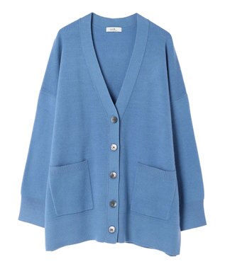 earth music&ecology やわらかタッチＶネックカーディガン Sax