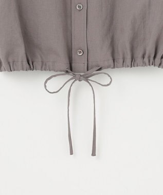 23区 【SLOW/一部店舗限定】ブライトリネン クロップド シャツ ライトグレー系