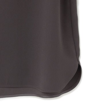 23区 L 【洗える】ストレッチジョーゼット ケープデザイン カットソー ダークブラウン系