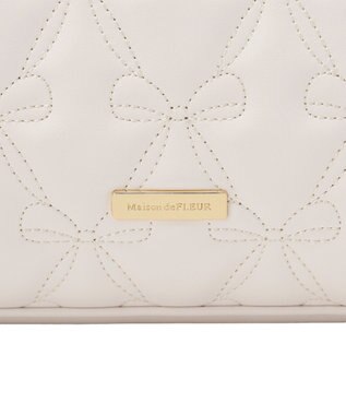 Maison de FLEUR スカーフ付き2ルームリボンキルティングトート Pink