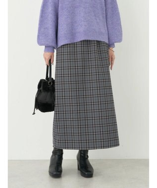 earth music&ecology チェックナロースカート Check Gray