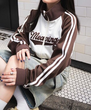 WEGO スタジアムロゴトラックジャケット ブラウン