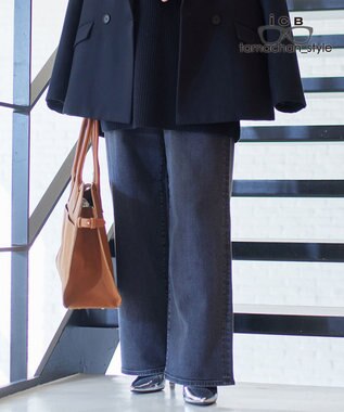 ICB L 【WEB限定】【ICB×tamachan_style コラボ】スタイルアップ ワイドデニム グレー系