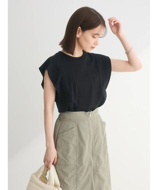 Green Parks ・ＳＵＧＡＲ　ＳＰＯＯＮ【ＣＯＯＬ】フレンチスリーブＴＥＥ Black