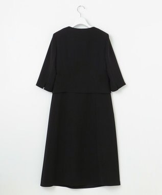 自由区 FORMAL 【洗える/縦横ストレッチ】セオプラスエス横二重ジャケット＋ワンピース ブラック系