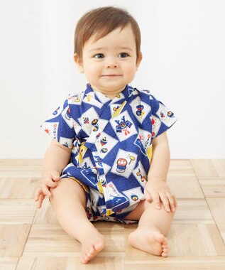 MIKI HOUSE HOT BISCUITS 【ミキハウス】【60-80cm】甚平オール