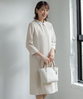 J.PRESS LADIES L 【2way】セラテリーダブルクロス 襟付き ワンピース