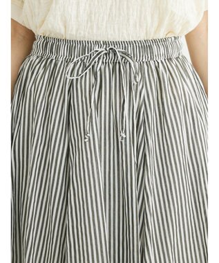 Green Parks インド綿　ふんわりボイルロングスカート Stripe