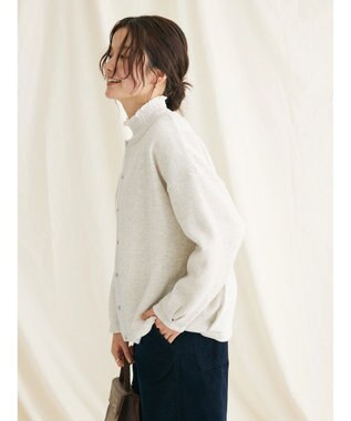 CRAFT STANDARD BOUTIQUE 裏起毛リングドットカーディガン Oatmeal