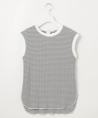 23区 S 【SLOW/一部店舗限定】ランダムリブフライス フレンチスリーブ カットソー ブラック系1