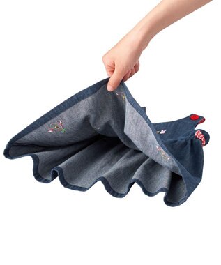 MIKI HOUSE HOT BISCUITS 【70-90cm】 さくらんぼ刺繍 ジャンパースカート＆ブラウスギフトセット【BOX付き】 インディゴブルー