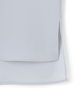 ICB L 【UVケア・速乾・接触冷感・洗える】BackSatinAmunzen デザインブラウス サックスグレー系