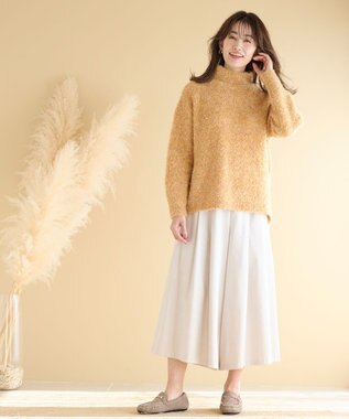 ANY L 【洗濯機可・ウエストゴム】サンディングピーチ スカーチョ ベージュ系