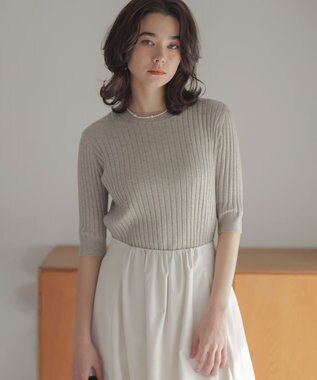 組曲 S 【ご好評につき追加販売 / 新色追加】ラメアンサンブル ニット グレージュ系