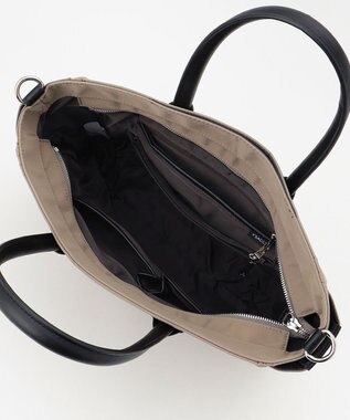 Y'SACCS ナイロン×リサイクルレザー　ホック2WAYトート　Sサイズ グレージュ