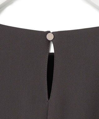 23区 L 【洗える】ストレッチジョーゼット ケープデザイン カットソー ダークブラウン系