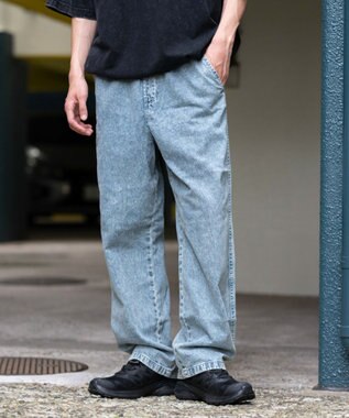WEGO 【ウエストゴム/SMLサイズ展開】デニムイージーストレートパンツ2