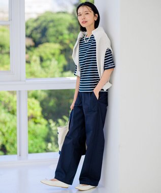 23区 【Oggi4月号掲載/洗える】スラブツイルストレッチ ベイカー パンツ ネイビー系